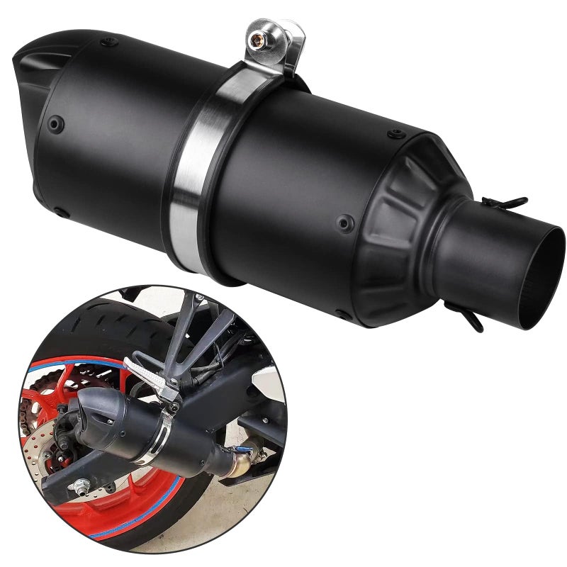 SAGREENY Sagreeny 38-51mm Universal Motorcycle Muffler Exhaust Slip on Exhaust Pipe 1.5-2""inlet with Silencer Removable DB Killer For Dirt Bike Street Bike Scooter ATV - Image 1