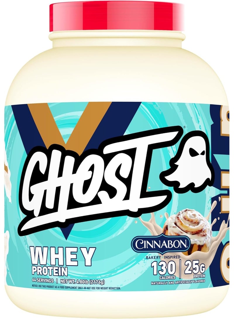 Ghost Whey Protein Cinnabon Flavor 4.80LB – 64 Servings Premium Whey Protein Blend - Image 1