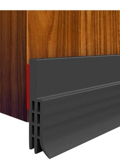 Y&D Adhesive Under Door Sweep Weather Stripping Soundproof Rubber Bottom Seal with Wider Strong for Interior Exterior Doors Guard Against Drafts Dust Noise Animals (1M Black)  - Image 1