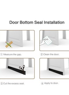 Y&D Adhesive Under Door Sweep Weather Stripping Soundproof Rubber Bottom Seal with Wider Strong for Interior Exterior Doors Guard Against Drafts Dust Noise Animals (1M Black)  - Image 5