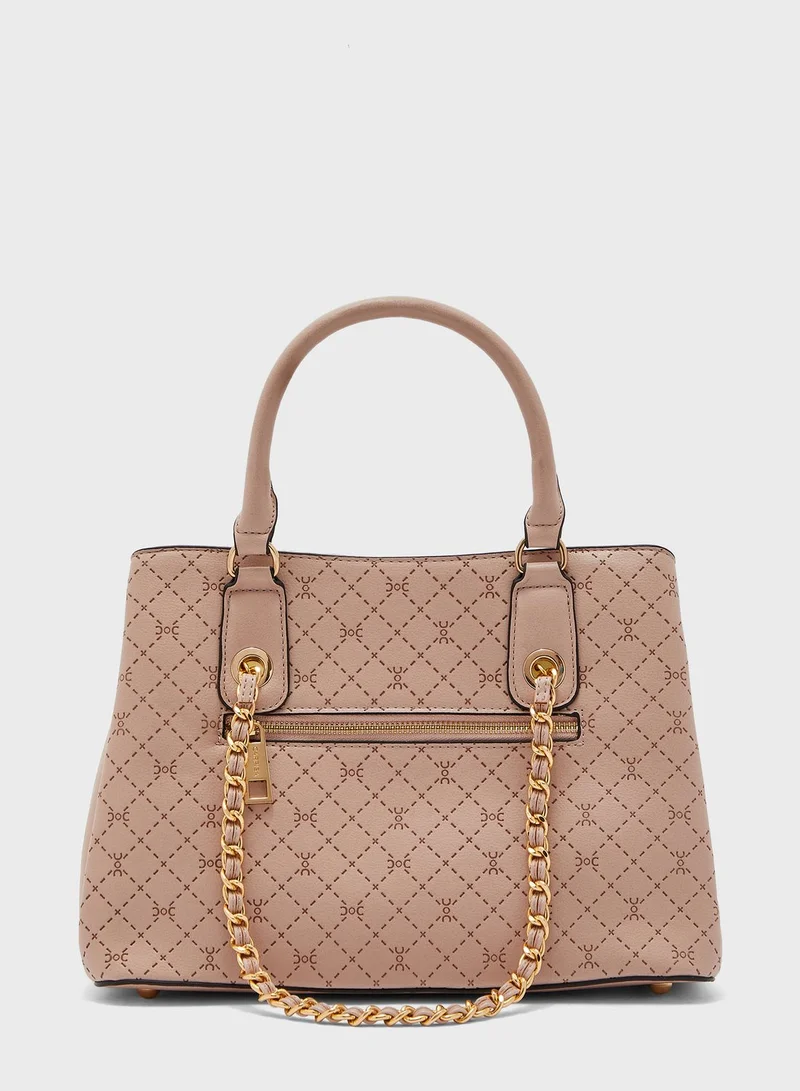 CARPISA Chain Detail Top Handle Tote