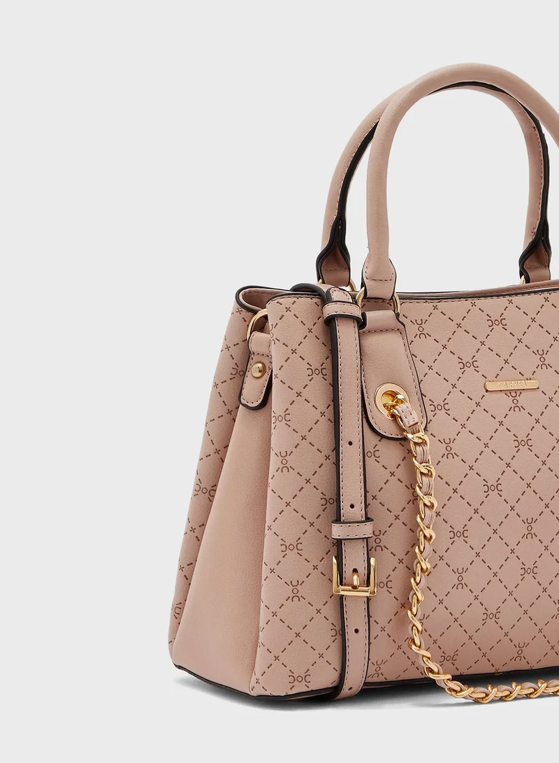 CARPISA Chain Detail Top Handle Tote