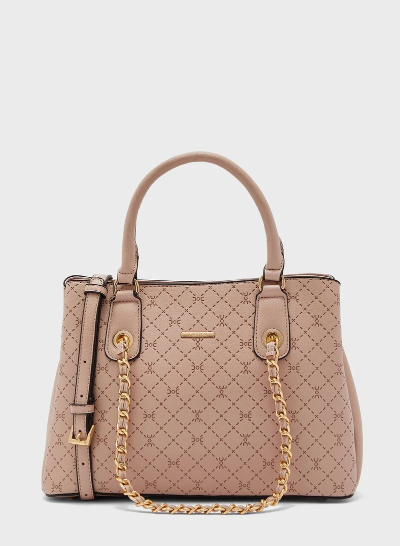 CARPISA Chain Detail Top Handle Tote