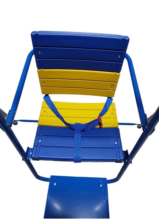 Generic Double Toddler Swing Set, for Indoor Outdoor Play, Sturdy Safety Seat and Foldable Metal Swing Stand Easy to Assemble and Store at Home With sun shade  - Image 3