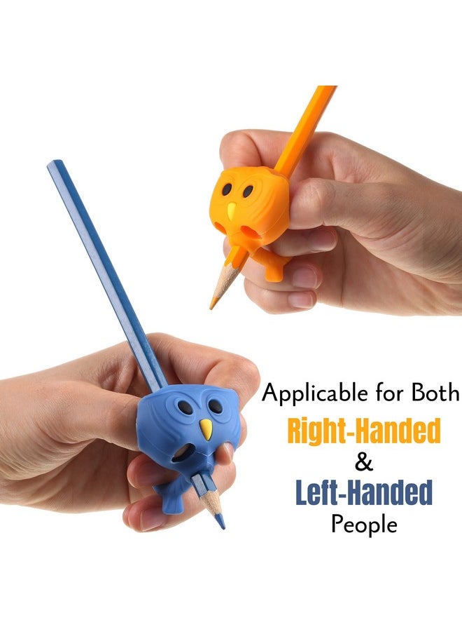 Mr. Pen - Owl Pencil Grips, 6 Pcs, Silicone Gel, Cute, Fits Pencils, Pens, Crayons - Image 1