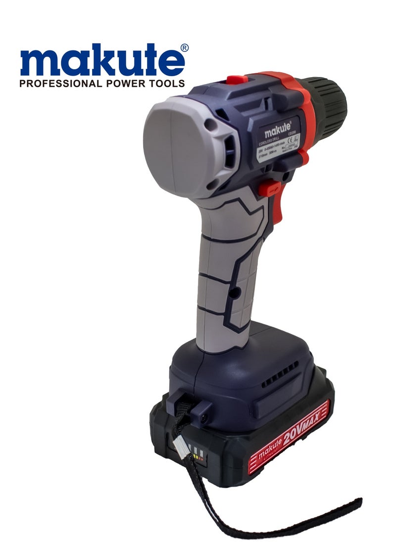 makute 10mm Drill with 2 batteries 20V, 50Nm, Brushless Motor, Quality Certificate: ISO9001  - Image 2