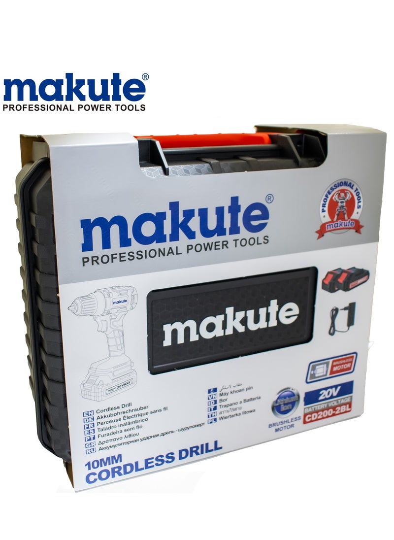 makute 10mm Drill with 2 batteries 20V, 50Nm, Brushless Motor, Quality Certificate: ISO9001  - Image 5