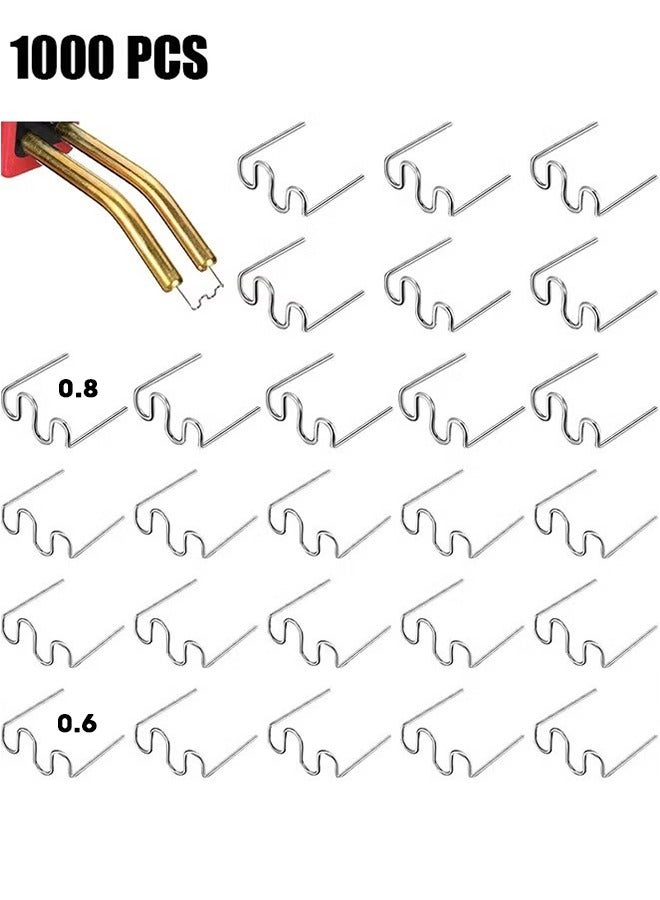 1000 Pieces Hot Staples Welding Rods Bumper Repair Welding Wire for Repair Machine Car Bumpers Dashboards Lamp Holders Plastics Rings Daily Plastics Supplies 0.8 0.6 mm (Wave Shape) - Image 1
