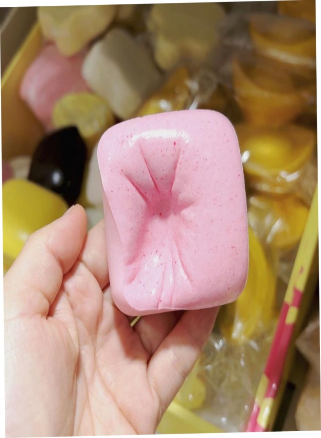 Squishy Mini Square Toast — Slow-Rising Squeeze Toy | Stress Relief Ball | Anxiety Soother, Focus Trainer, Hand Rehab Aid, Party Favor Toy [Pink] - Image 2