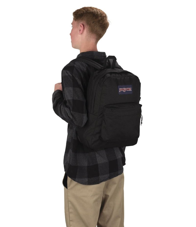 JanSport SuperBreak One Backpacks - Durable, Lightweight Bookbag with 1 Main Compartment, Front Utility Pocket with Built-in Organizer - Premium Backpack, Black - Image 3