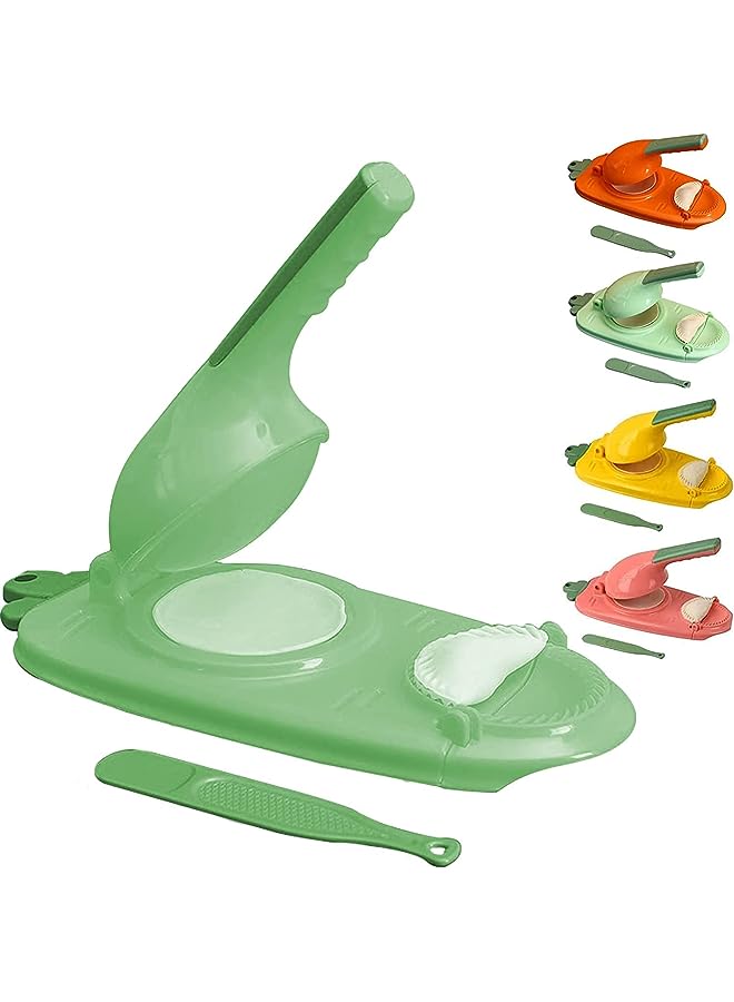 PROMASS Maker - Kitchen Gadgets Dumpling Press Skin Maker Kit,2 in 1 Artifact DIY Manual Dumpling Set,The Ultimate Kitchen Tool for Dumpling Lovers (Green) - Image 1