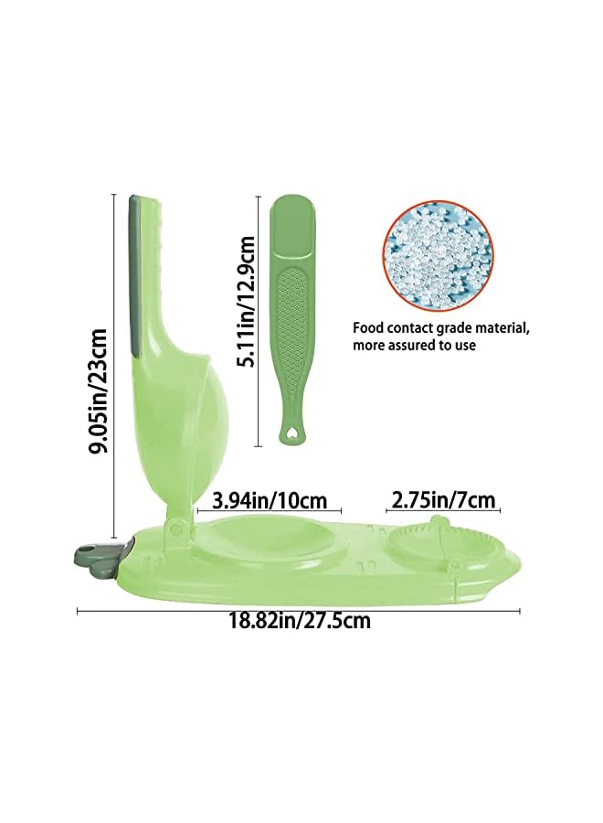 PROMASS Maker - Kitchen Gadgets Dumpling Press Skin Maker Kit,2 in 1 Artifact DIY Manual Dumpling Set,The Ultimate Kitchen Tool for Dumpling Lovers (Green) - Image 3