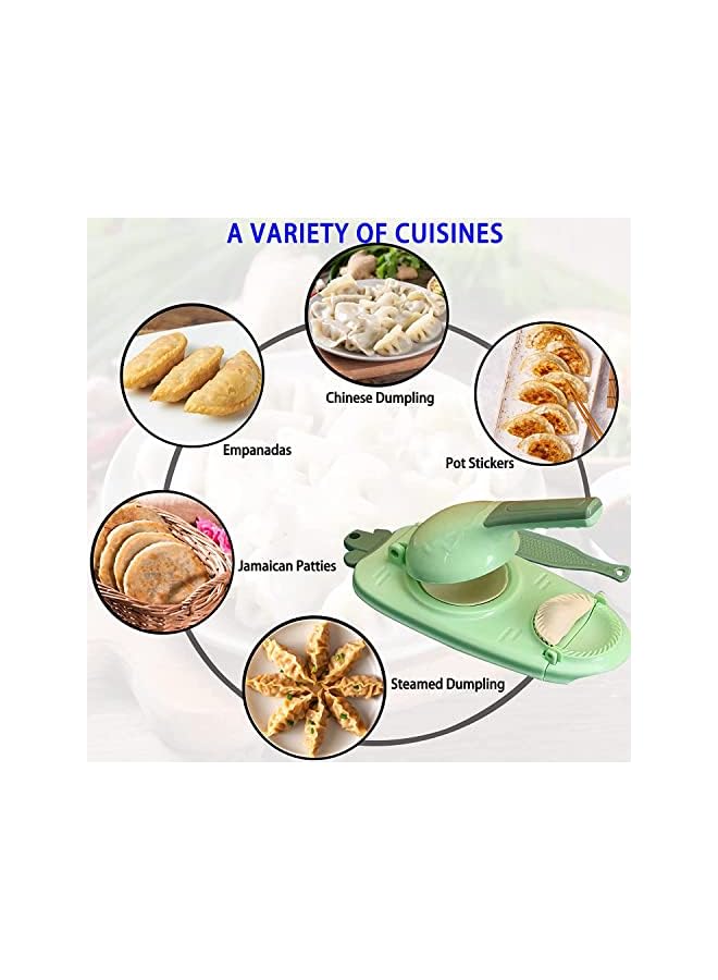 PROMASS Maker - Kitchen Gadgets Dumpling Press Skin Maker Kit,2 in 1 Artifact DIY Manual Dumpling Set,The Ultimate Kitchen Tool for Dumpling Lovers (Green) - Image 5