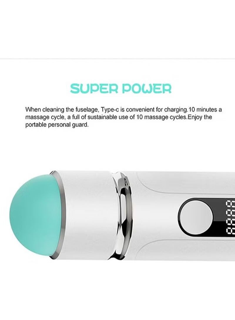 Dougez Mini Head Scratcher Handheld Pet Massager 5 Types Of Massage Heads Interchangeable 3 Levels Of Adjustment 500 Ma Class 7 Waterproof White - Image 4