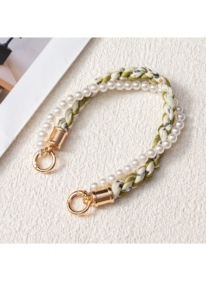 NIBEMINENT Beaded Phone Lanyard, Anti Lost Removable Wrist Strap,Short Chain Bracelet Pendant,Phone Keychain Lanyard,7/Green