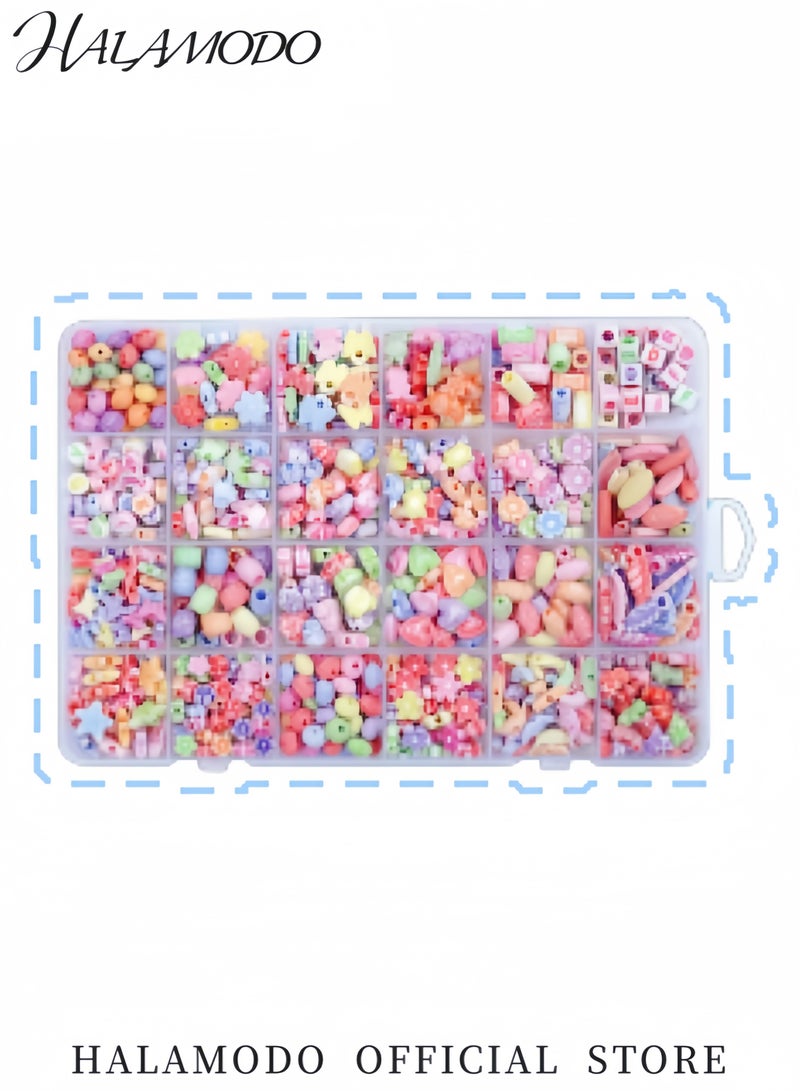 HALAMODO Kid's Jewelry Making Kit DIY Beads Kit 24 Style Fun Beads Girls Art Craft Bracelets Necklace Hairband Rings Toy Jewelry Accessories Birthday Gift - Image 2