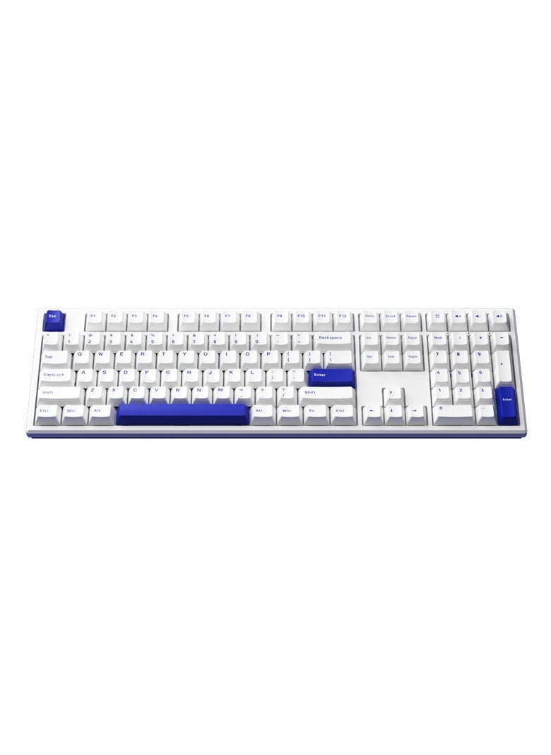 AKKO AKKO MonsGeek MG108B Blue on White Multi-Mode Wireless Keyboard - TTC Golden Blue  - Image 2