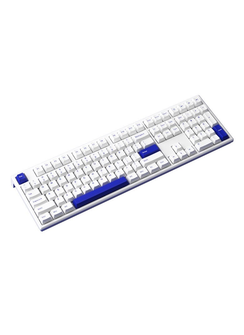 AKKO AKKO MonsGeek MG108B Blue on White Multi-Mode Wireless Keyboard - TTC Golden Blue  - Image 3