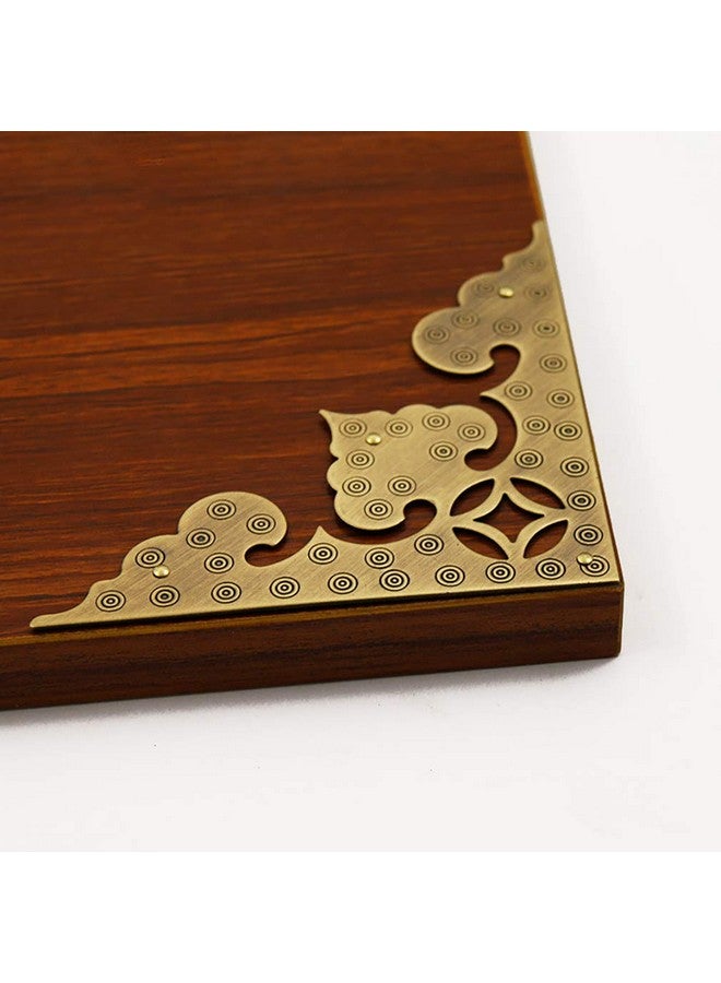 Tiazza 4Pcs Large Size Antique Brass Hollow Pattern Corner Protectors Vintage Hardware Desk Edge Wooden Jewelry Gift Box Corner Guard - Image 4