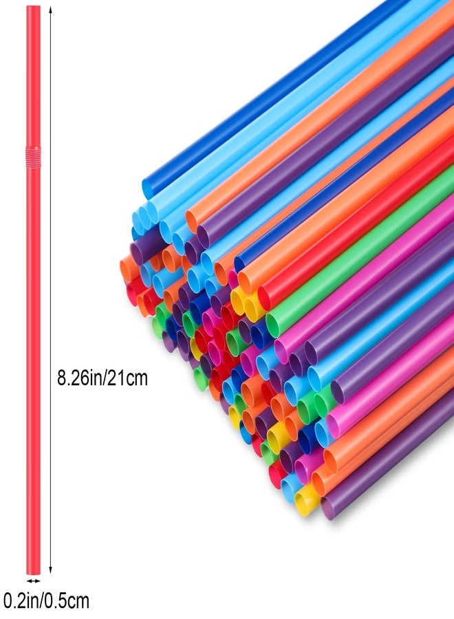 باتيلاي موزع شفاطات بلاستيكية شفافة من باتيليه مقاس 10.6 بوصة وحاوية تنظيم شفاطات الشرب تحتوي على 100 قطعة مع غطاء من الفولاذ المقاوم للصدأ وحامل شرب شفاف (كلاسيكي، نيون) - Image 3