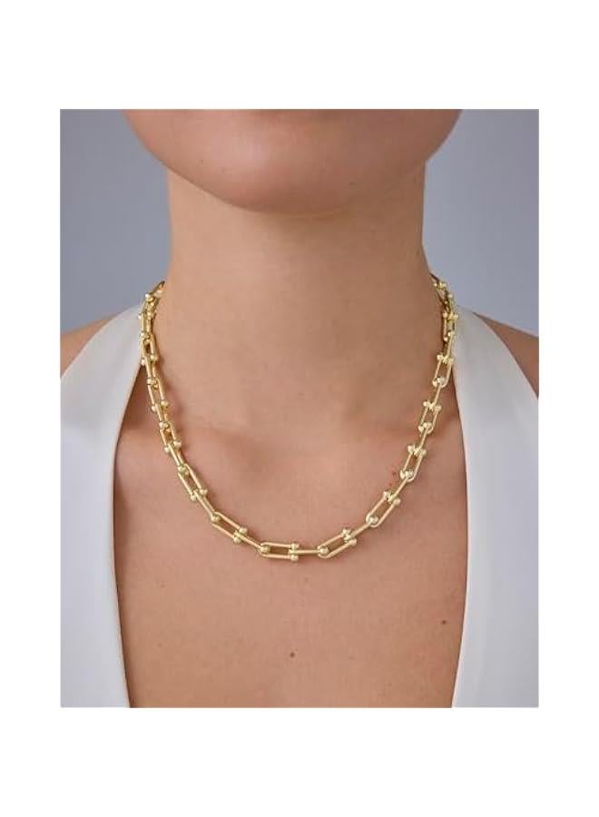 PAVOI 14K Gold Plated Paperclip Chain Link Necklace for Women | Adjustable Trendy Chain Necklace - Image 2