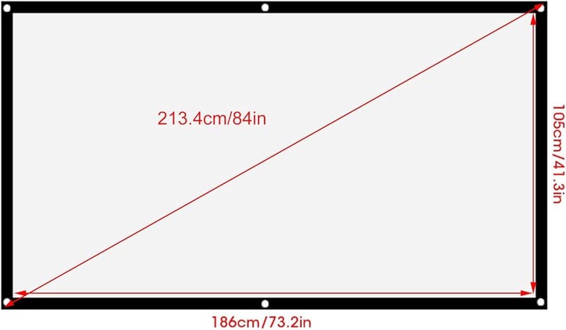 LUCKDANO Portable Projector Screen White Polyester Non Crease Lightweight For Outdoor Movie Camping - Image 4