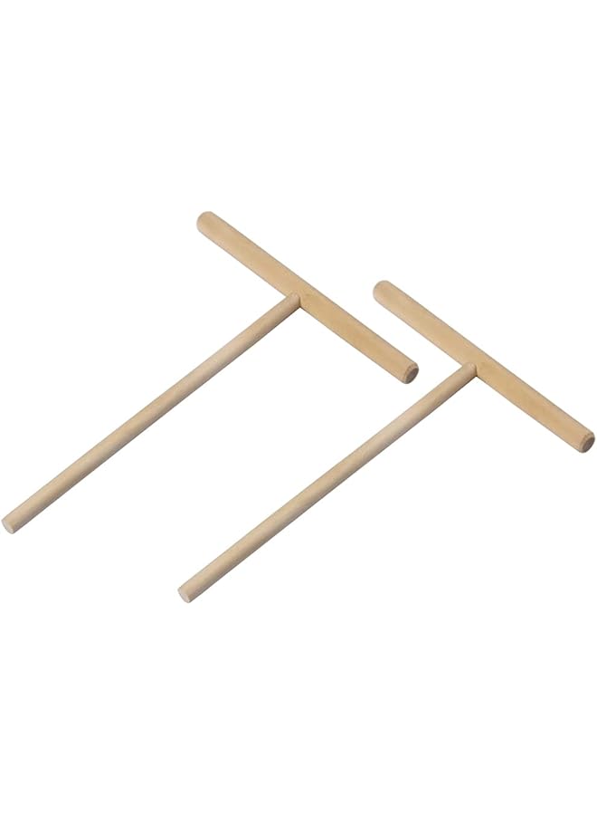 co arma Baaqii T Shape Crepe Maker Pancake Batter Wooden Spreader Stick Kitchen Tool Diy (2 Pack) - Image 1