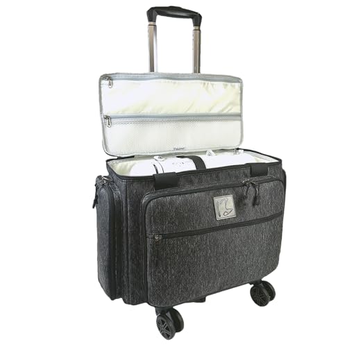 BatlFrist Rolling Sewing Machine Bag with Five 360Degree Rotating WheelsSewing Machine Carrying Case Fits for Most Standard Sewing MachinesYKK zipperHard Bottom Pad Black - Image 1