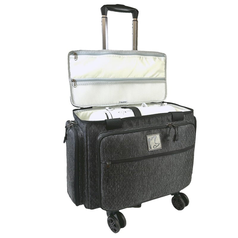 BatlFrist Rolling Sewing Machine Bag with Five 360Degree Rotating WheelsSewing Machine Carrying Case Fits for Most Standard Sewing MachinesYKK zipperHard Bottom Pad Black - Image 2