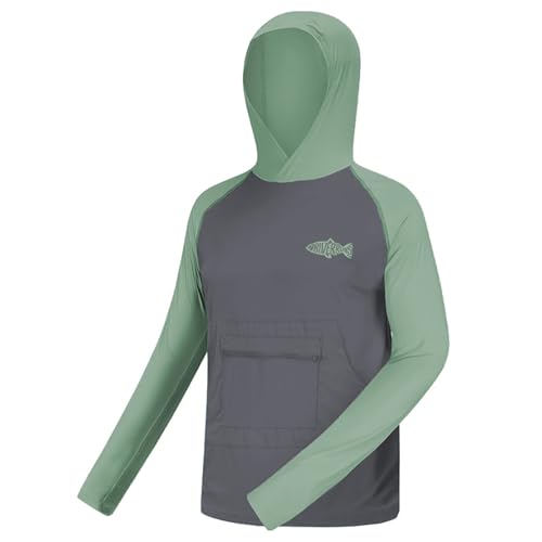 Riverruns UPF 50+ Sun Protection Hoodie Shirt Rash Guard Long Sleeve Shirt Kangaroo Pocket Thumbhole Hooded Ice-Cool Quick Dry Shirts Fishing Running Hiking Shirts - Image 1