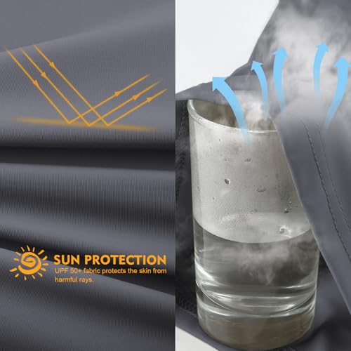 Riverruns UPF 50+ Sun Protection Hoodie Shirt Rash Guard Long Sleeve Shirt Kangaroo Pocket Thumbhole Hooded Ice-Cool Quick Dry Shirts Fishing Running Hiking Shirts - Image 3