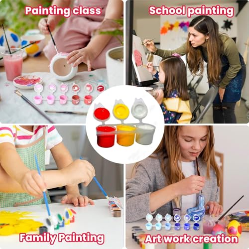 SpiderJuice 2Pc 20ml Refillable Plastic Clear Mini Artist Empty Paint Pots Strips Pods with Lid Tiny Watercolor Storage Box Small Color Containers Jars - Image 2