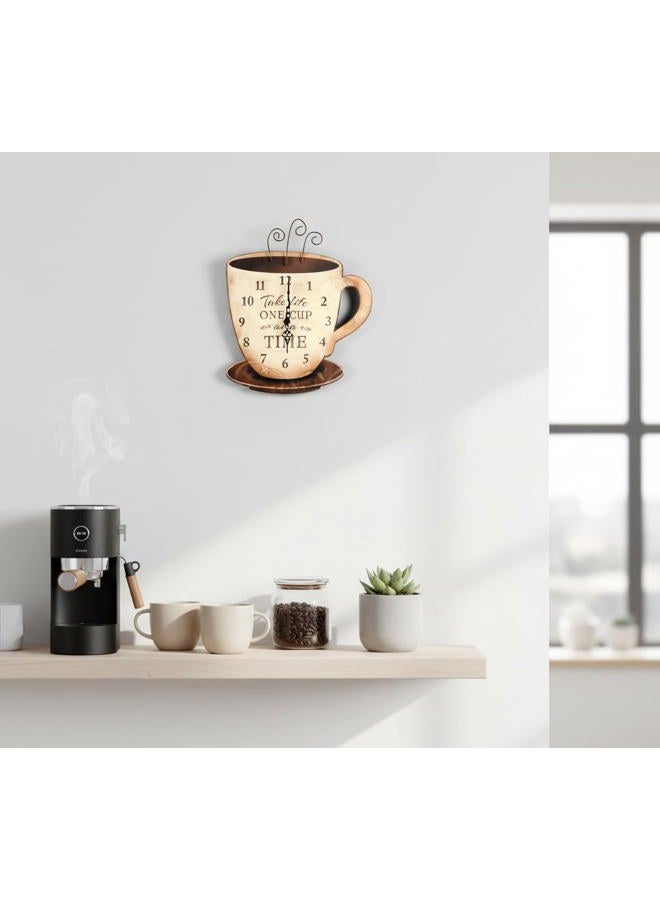Young's Inc Young's Wood Take Life Coffee Wall Clock, 13.75",14098,Brown - Image 5
