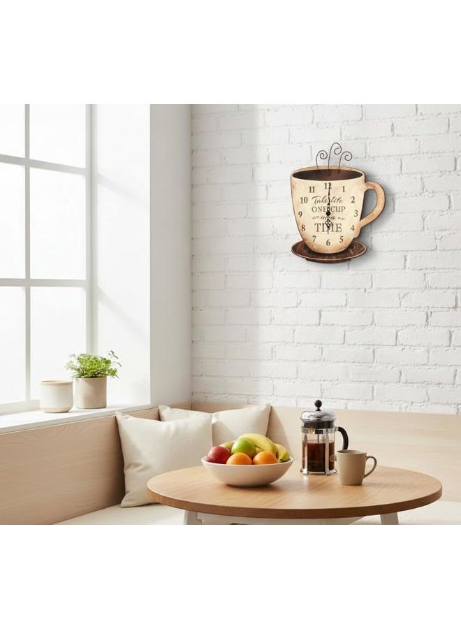 Young's Inc Young's Wood Take Life Coffee Wall Clock, 13.75",14098,Brown - Image 2