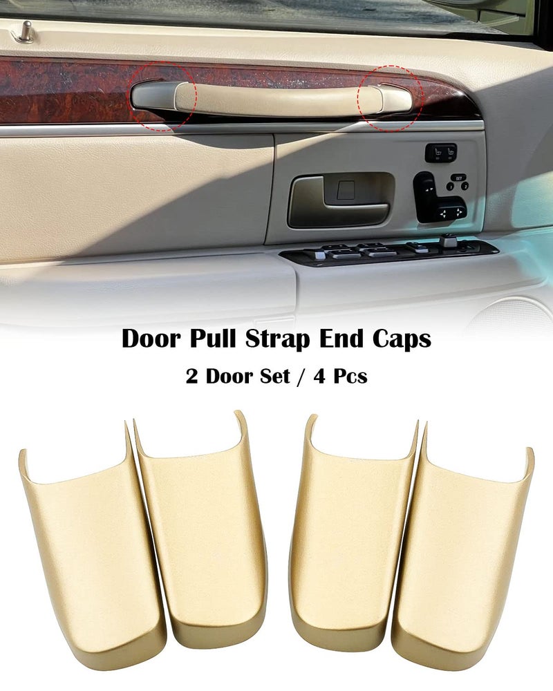 Tavaski Door Pull Strap End Caps Fit for Lincoln Town Car 4.6L V8 2003-2011 Replace 3W1Z-5422670-AAC, Interior Door Handle Trim Light Gold 2 Door Set - Image 2