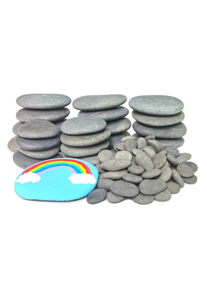 Lifetop 120Pieces Painting Rocks Diy Rocks Flat And Smooth Kindness Rocks For Arts Crafts Decoration Medium Small Tiny Rocks For Painting Hand Picked For Painting Rocks - Image 1