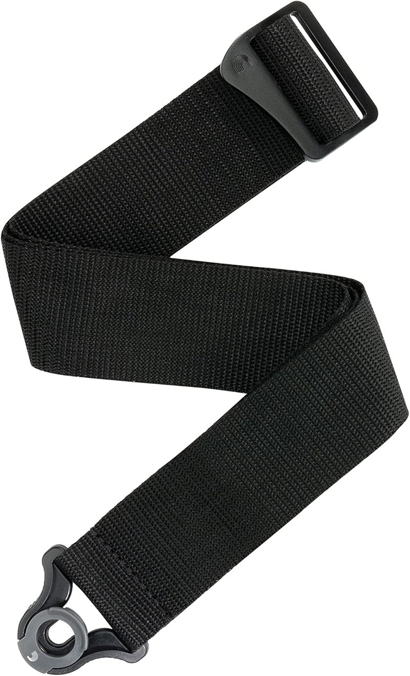 D'Addario Auto Lock Polypro Guitar Strap - Black - Image 1