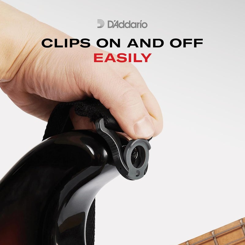 D'Addario Auto Lock Polypro Guitar Strap - Black - Image 4