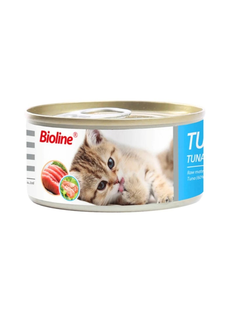 Bioline Cat Tuna Can 85g – Tuna & Shrimp Wet Food (Min Order 24 Pcs)