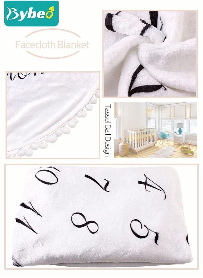 Bybeo - Baby Milestone Monthly Blanket Mat with Double-Sided Milestones Cards and Circle Garland Thick Flannel Round Rug for Boy Girl, Baby Photography Props - Image 1