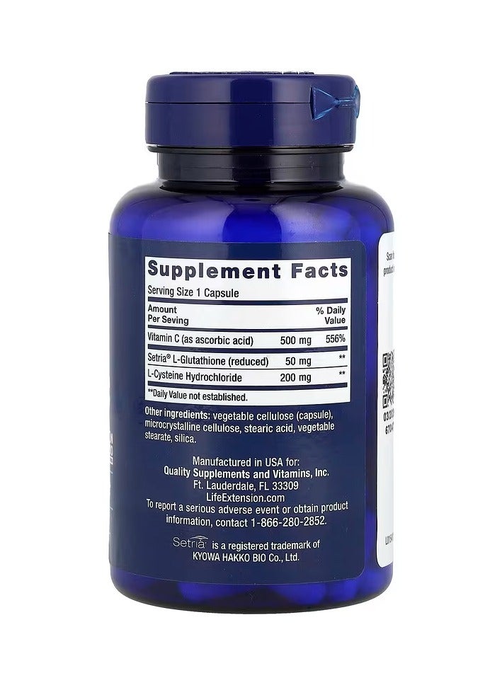 Life Extension Glutathione, Cysteine & C, 100 Capsules - Image 2