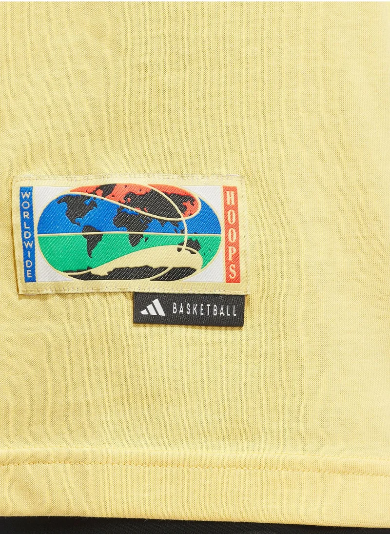 Adidas Worldwide Hoop Logo Graphic T-Shirt