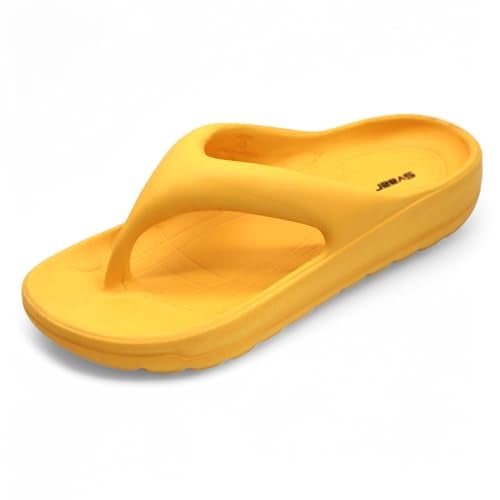 SVAAR Soft EVA Slippers for Men | Stylish Anti-Skid Flip-Flops with Arch Support & Bouncy Sole | Lightweight Indoor Outdoor Comfort Yellow - Image 3