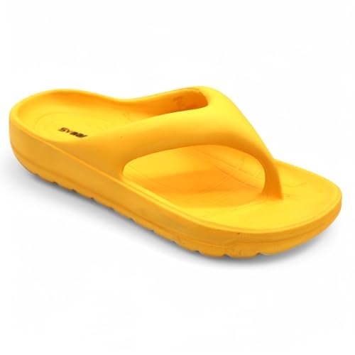 SVAAR Soft EVA Slippers for Men | Stylish Anti-Skid Flip-Flops with Arch Support & Bouncy Sole | Lightweight Indoor Outdoor Comfort Yellow - Image 4