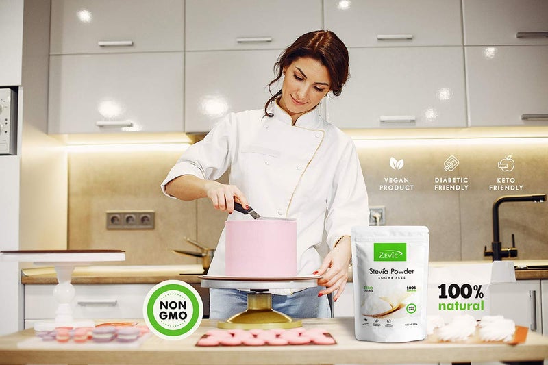 Zevic Stevia Sugar Free Powder | Zero Calories Stevia Sweetener | Vegan & Keto | 100% Natural Sweetener Powder | Sugar Substitute Natural | Diabetic Friendly - 500g - Image 5