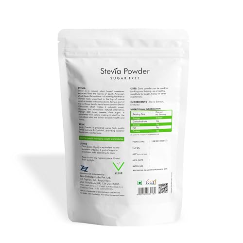 Zevic Stevia Sugar Free Powder | Zero Calories Stevia Sweetener | Vegan & Keto | 100% Natural Sweetener Powder | Sugar Substitute Natural | Diabetic Friendly - 500g - Image 2