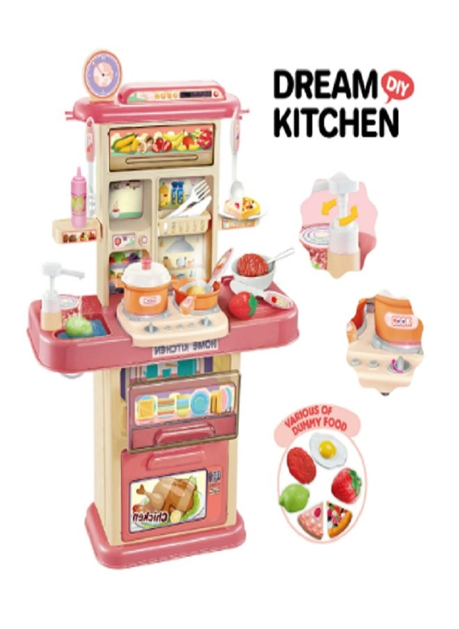 Dream - Dream Kitchen Playset,Pretend Play Toys for Boys and Girls, Kitchen Toys with Realistic Lights&Sounds, Play Sink, Pretend Play Food for Kids (39 Pcs) - Image 1