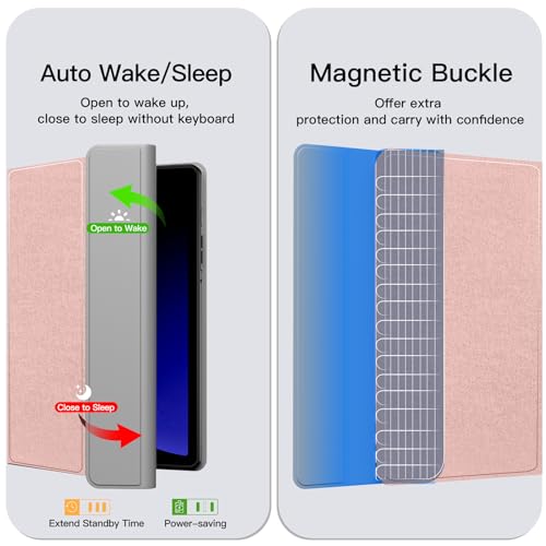 JUQITECH Backlit Keyboard Case for Samsung Galaxy Tab S6 Lite 10.4" 2024/2022/2020, Galaxy Tab S6 Lite SM-P620/P625/P610/P613/P615/P619 Tablet Cover Case with Wireless Keyboard S Pen Holder, Pink - Image 4