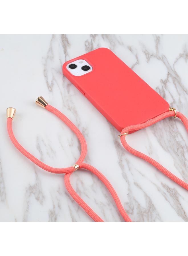 اس-توب جراب لهاتف iPhone 14 مصنوع من مادة قش القمح + جراب هاتف مقاوم للصدمات من مادة TPU مع حبل للرقبة - Image 2