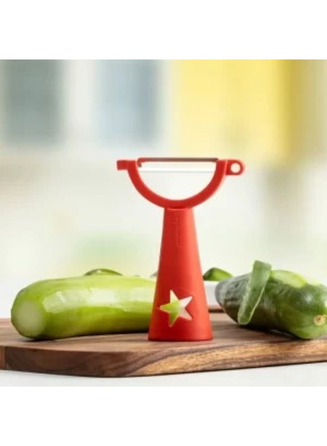 Tupperware Kitchen Peeler for Vegetables & Fruits, Ergonomic Grip Star Design, Sharp Stainless Steel Blade Potato Peeler Tool,Home,Travel - Image 5